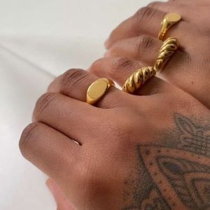 Tiny signet minimalist ring